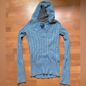 American Eagle hooded knit sweater